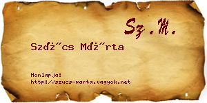 Szűcs Márta névjegykártya