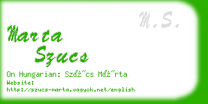 marta szucs business card